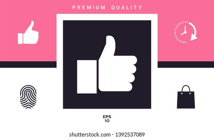 Thumb up gesture. Graphic elements for your design
