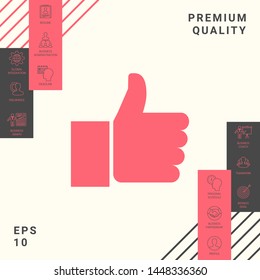 Thumb up gesture. Graphic elements for your design