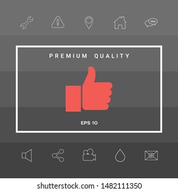 Thumb up gesture. Graphic elements for your design