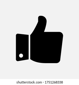 Thumb up gesture icon designed in a solid style