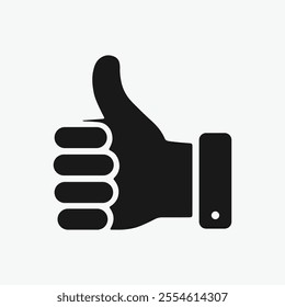 Thumb up gesture icon designed in a solid style
