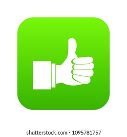 Thumb up gesture icon digital green for any design isolated on white vector illustration