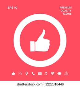 Thumb up gesture - icon. Graphic elements for your design
