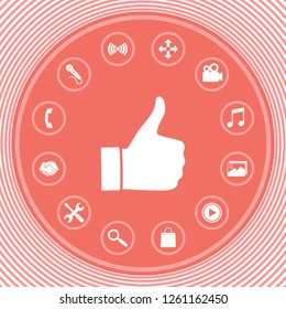 Thumb up gesture - icon. Graphic elements for your design