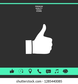 Thumb up gesture - icon. Graphic elements for your design