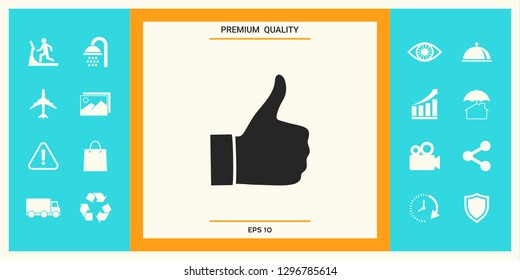 Thumb up gesture - icon. Graphic elements for your design