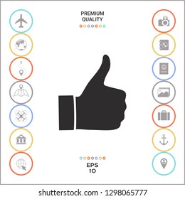 Thumb up gesture - icon. Graphic elements for your design