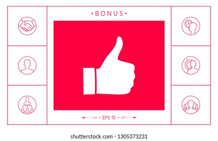 Thumb up gesture - icon. Graphic elements for your design