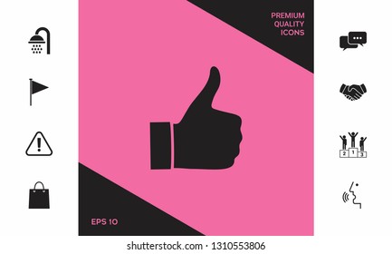 Thumb up gesture - icon. Graphic elements for your design