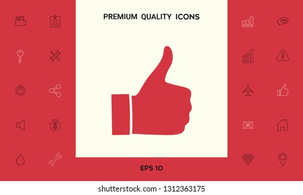 Thumb up gesture - icon. Graphic elements for your design