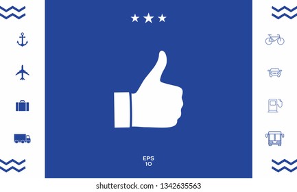 Thumb up gesture - icon. Graphic elements for your design