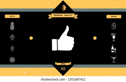 Thumb up gesture - icon. Graphic elements for your design