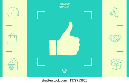 Thumb up gesture - icon. Graphic elements for your design