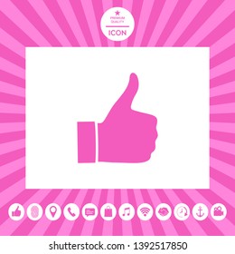Thumb up gesture - icon. Graphic elements for your design