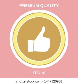 Thumb up gesture - icon. Graphic elements for your design