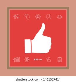 Thumb up gesture - icon. Graphic elements for your design