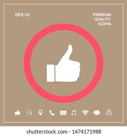 Thumb up gesture - icon. Graphic elements for your design