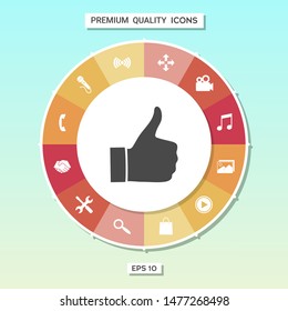 Thumb up gesture - icon. Graphic elements for your design