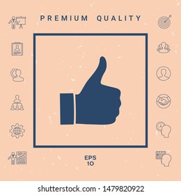 Thumb up gesture - icon. Graphic elements for your design