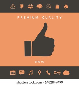 Thumb up gesture - icon. Graphic elements for your design