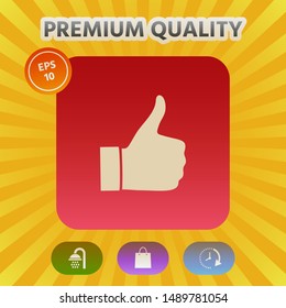 Thumb up gesture - icon. Graphic elements for your design