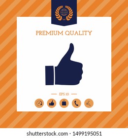Thumb up gesture - icon. Graphic elements for your design