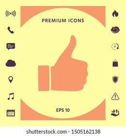 Thumb up gesture - icon. Graphic elements for your design