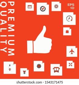Thumb up gesture - icon. Graphic elements for your design