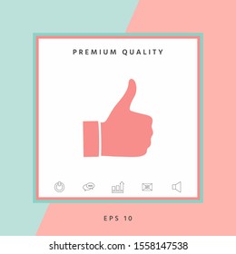 Thumb up gesture - icon. Graphic elements for your design