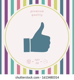 Thumb up gesture - icon. Graphic elements for your design