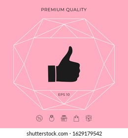 Thumb up gesture - icon. Graphic elements for your design