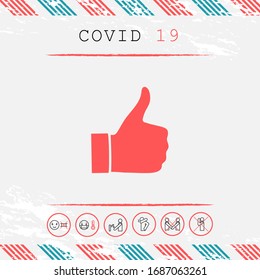 Thumb up gesture - icon. Graphic elements for your design