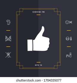 Thumb up gesture - icon. Graphic elements for your design