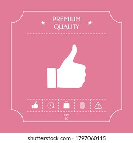 Thumb up gesture - icon. Graphic elements for your design