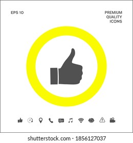 Thumb up gesture - icon. Graphic elements for your design