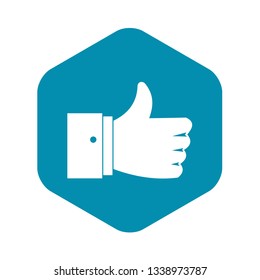Thumb up gesture icon in simple style isolated on white background