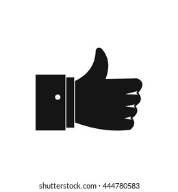 Thumb up gesture icon in simple style isolated on white background
