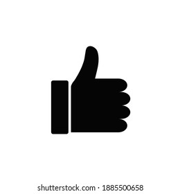 Thumb up gesture, like icon. Black and white icon like - vector