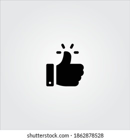 
Thumb up gesture, like icon for web flat design