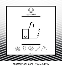 Thumb up gesture line icon