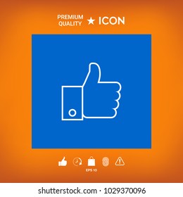Thumb up gesture line icon