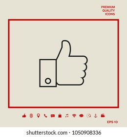 Thumb up gesture line icon
