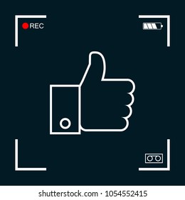 Thumb up gesture line icon