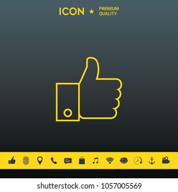 Thumb up gesture line icon