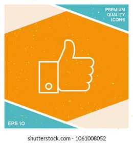 Thumb up gesture line icon