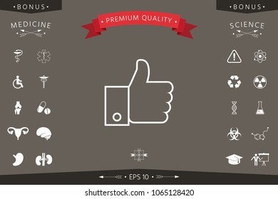 Thumb up gesture line icon