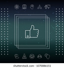 Thumb up gesture line icon