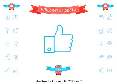 Thumb up gesture line icon