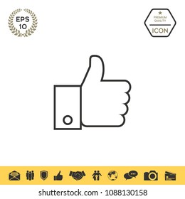 Thumb up gesture line icon