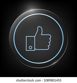 Thumb up gesture line icon